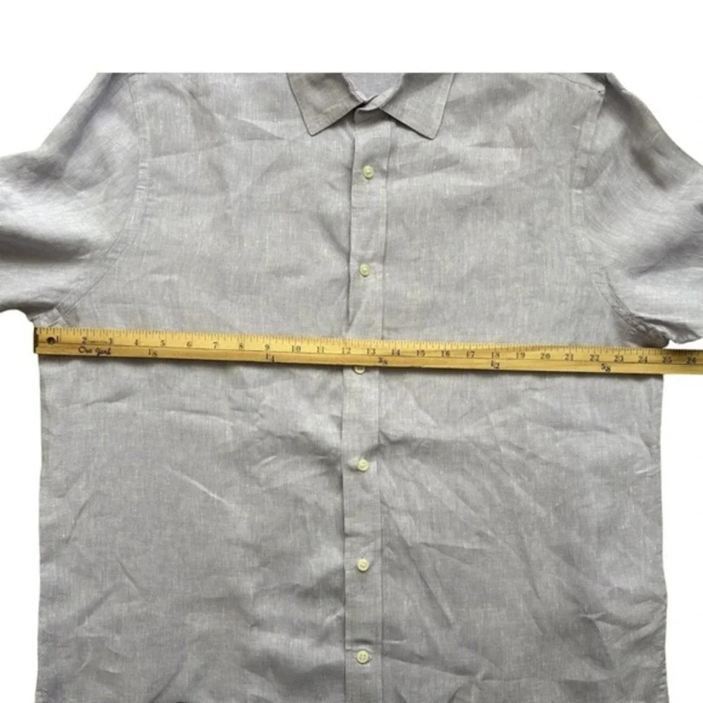 Banana Republic Standard Fit 100% Linen Dress Shirt Men XL Lavender Purple Relax